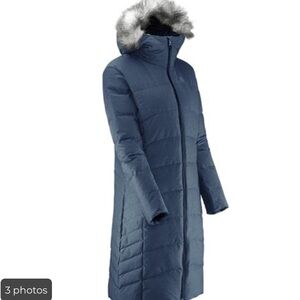Salomon winter coat size medium long thermal jacket down and feather filling
